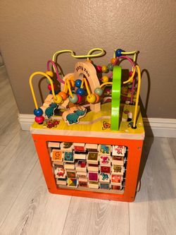 Wooden activity cube