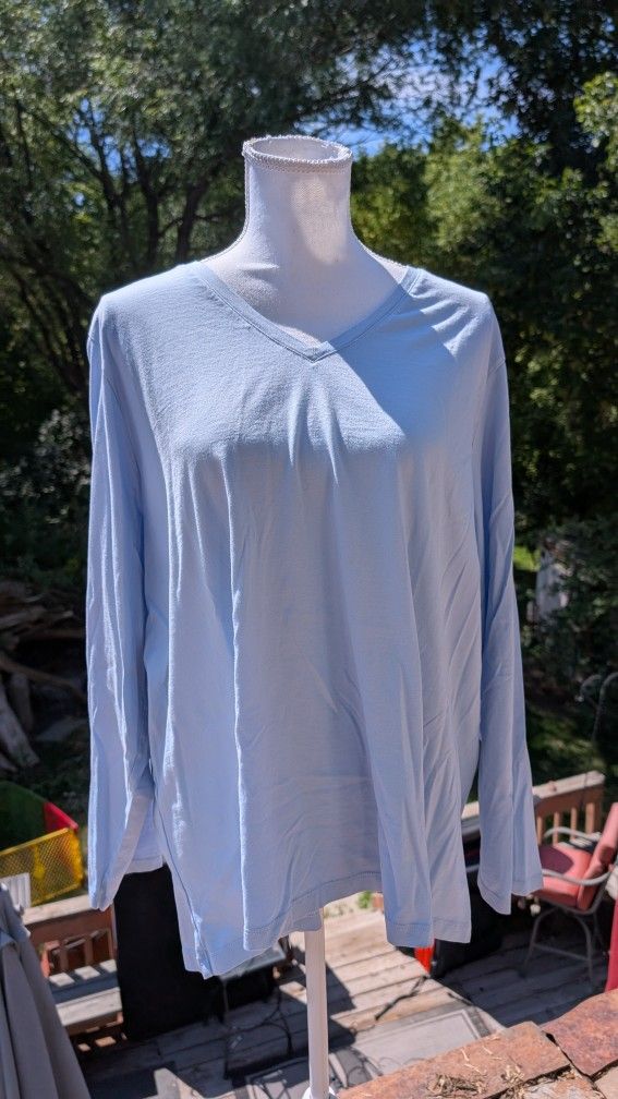 Lands End Plus Size 3 XL Soft cotton V Neck top - NWOT


