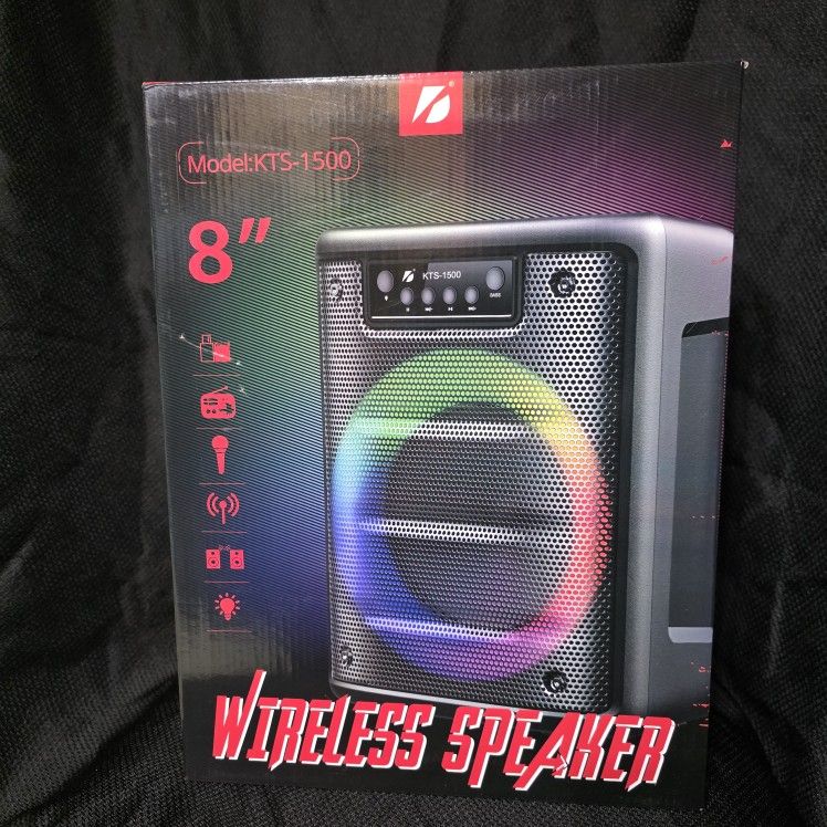 8 Inch New Bluetooth Speaker SD Card, Slot USB Port, FM Radio, Microphone Included For Karaoke ( Bosina ) Bz3