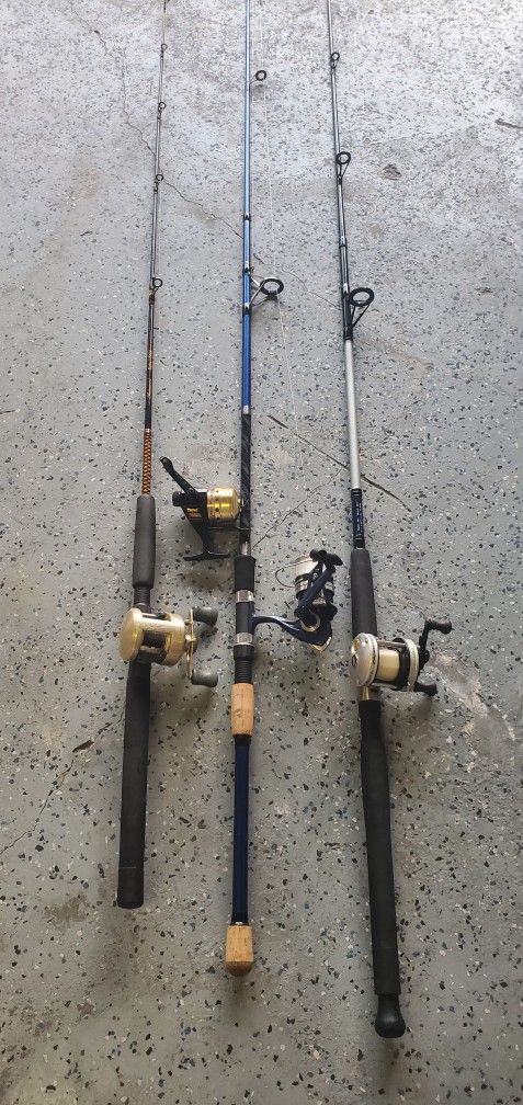 Fishing Rods And Reels, 3 Combos And Extra Reel