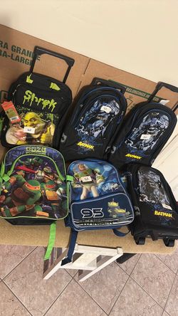 Kids Character Backpacks and Rolling Luggage Lot