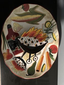 BBQ Serving Platter With Sauce Holder