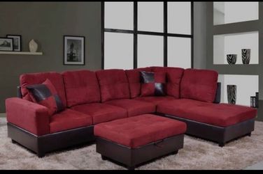 Sectional and ottoman