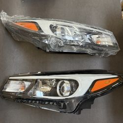 Pair Headlights Assembly 2017-2018 Kia Forte Forte5 Halogen Left Right Side Headlamps