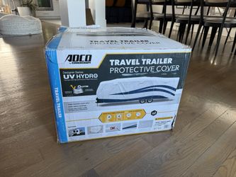 New Covercraft Adco Designer Series UV Hydro Travel Trailer RV Cover White And Blue Size 28’7” to 31’6”