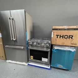 Thor 30’ Gas stove -24’ micro drawer-dishwasher-36’ refrigerator
