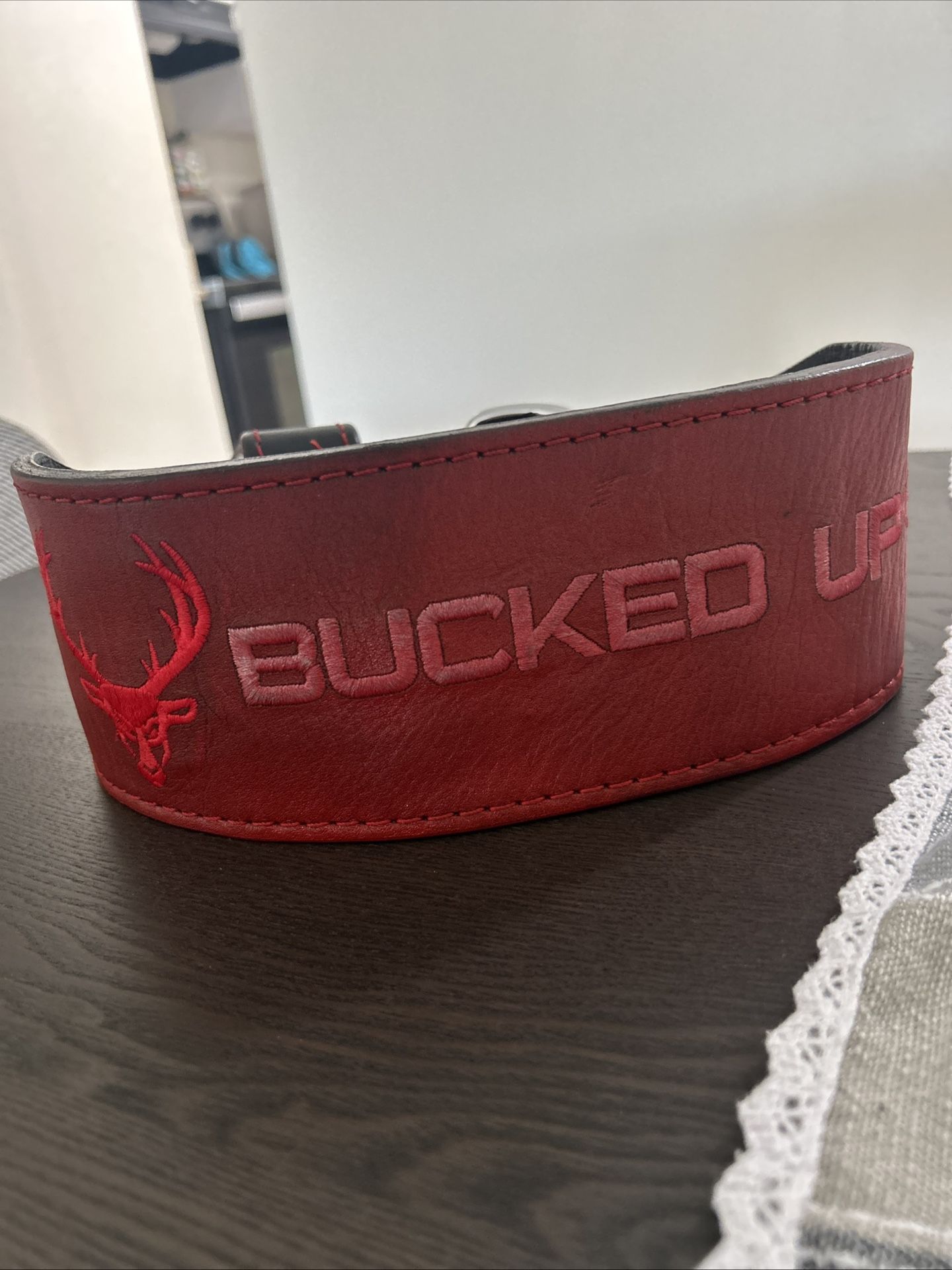 Bucked Up Soft Leather Lifting Belt RED / SMALL