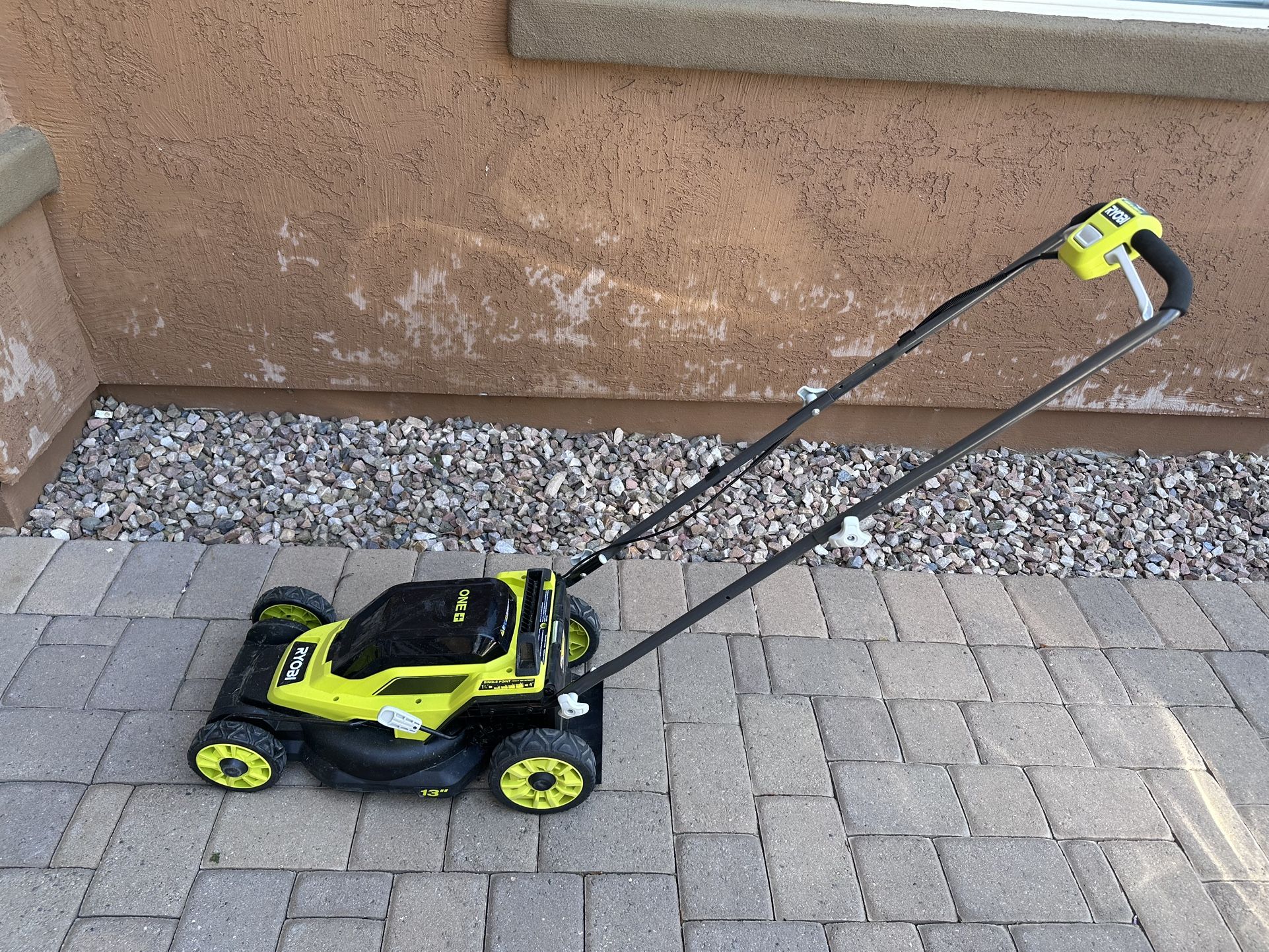 RYOBI 18V 13 in. Cordless Battery Walk Behind Push Lawn Mower Tool Only P1108BTL