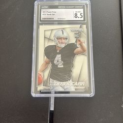 Derek Carr 2014 Panini Prizm card 8.5 psi
