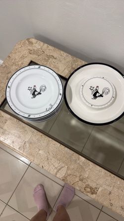 Eight piece cocktail plates with tray
