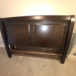 King Size All Oak Wood Bed Frame (Header, Footer, Side Rails)