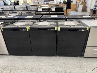 24” build in tall tub front control black dishwasher with dry boost