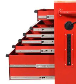 Husky Modular Tool Storage 52 in. W Standard Duty Red Mobile Workbench Cabinet with Pegboard