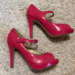 New Charlotte Russe pink shoes open toe heels 4” 