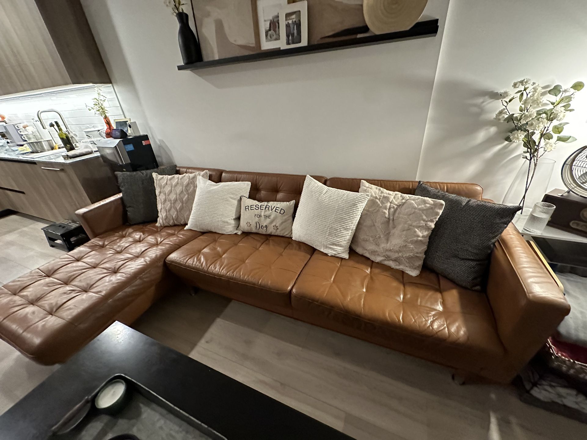 Leather Sectional Couch & Chair