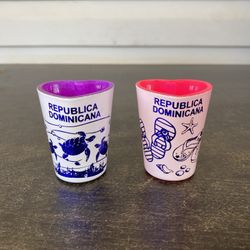 Republica Dominicana Heart Shape Shot Glasses Set Of 2
