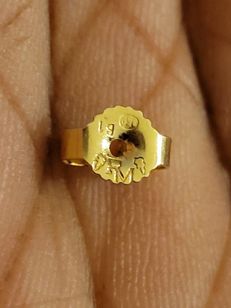 750/18kt Gold Single Earring Backing