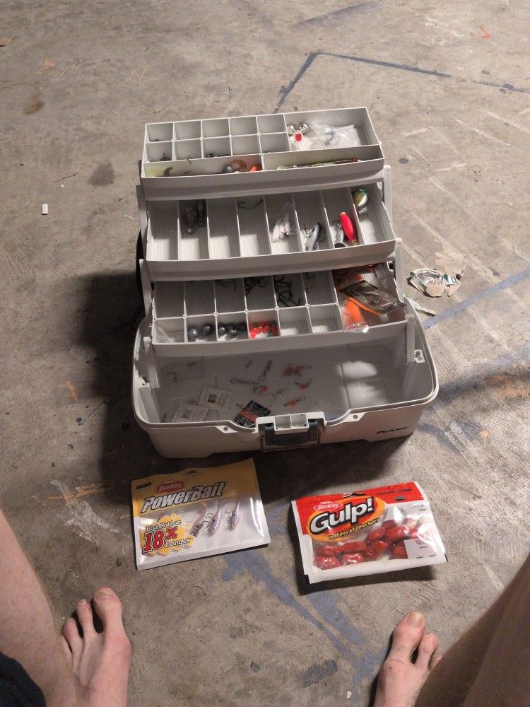 Fishing Tackle And Box As Is For $10