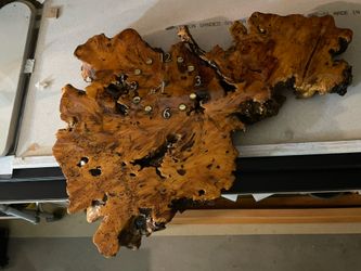 BURLWOOD CLOCK-BEAUTIFUL-THICK-CLEAR POLYURETHANE FINISH
