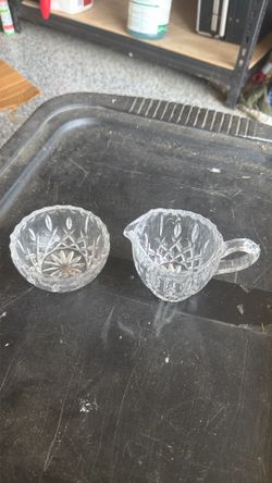 Crystal cream and sugar bowls