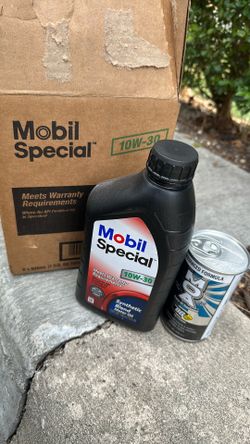 Mobil 10W-30 Synthetic Blend Oil + BG MOA Engine Oil Additive (6 Quarts)