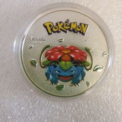 Pokemon Venusaur Silver Collectible Coin Card Gift Souvenir Rare Pokémon TCG 