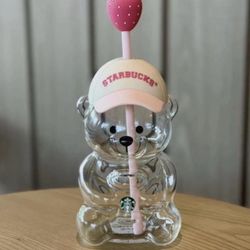 Starbucks bear cup glass