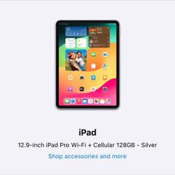 iPad Pro 12.9-inch (6th Generation) Wi-Fi + Cellular