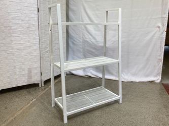 White 3-Tier Open Metal Shelf
