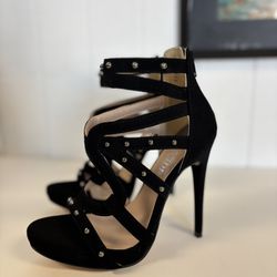Size 7 Black High Heels, Open Toe Heels with Platform, Zapatillas Talla 7