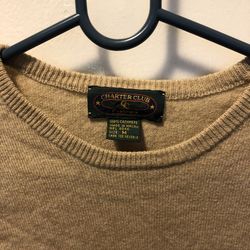 Women’s Long Sleeve Sweater, Cashmere, Size Medium