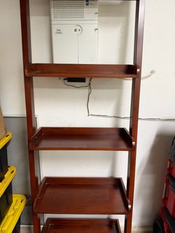 Tall Wood Ladder Bookshelf