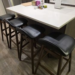 Set of 4 Mid-Century Modern Counter Stools