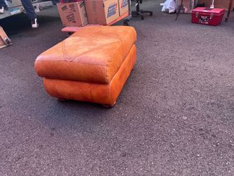 Cognac Oversize Genuine Leather Furniture - Note photo 5 for dimensions.
