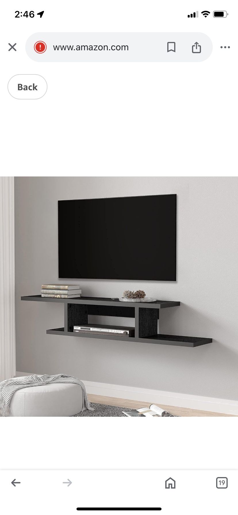 FITUEYES 50 inch Floating TV Stand with Blue LED Lights, Wall Mounted Under TV Shelf