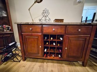 Wood Sideboard Buffet with Wine Rack