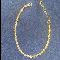 CYBER SALE! $40 Rope Bracelet 18k Gold Plated 