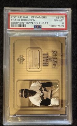 Upper Deck 2001 UD Hall of Famers Frank Robinson Orioles Bat PSA 8 game used bat available on eBay only