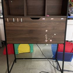 Kids Desk With Bookshelf And Power Adapter - FREE