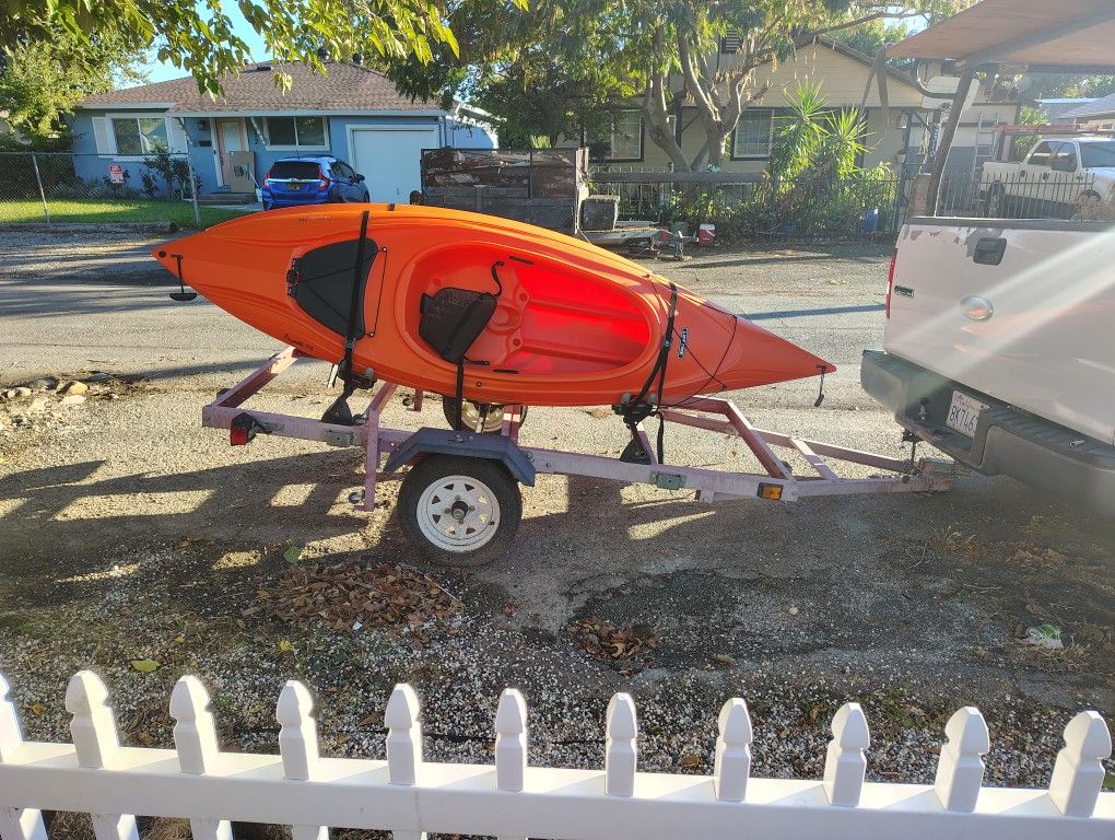 Two Kayaks Barely Ever Used $150 Each $300 For Both Of Them If You Want The Trailer Also $ 450