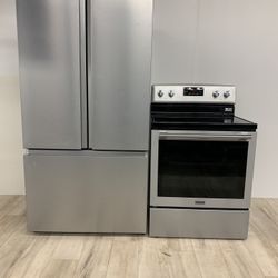 REFRIGERATOR AND ELECTRIC STOVE