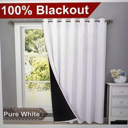 100% Blackout Curtains (100x95”) - set of 2 - USED