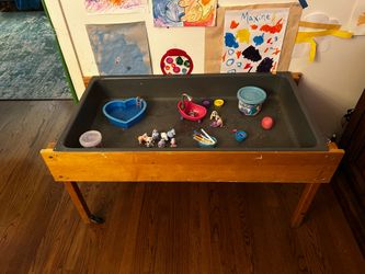 Large wood Montessori sensory play table