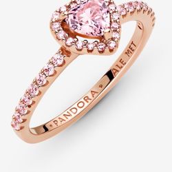 Pandora Sparkling Pink Heart Ring