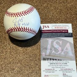 Real Nice JSA Certified Older Juan Gonzalez Autograph Baseball In Excellent Condition... 
