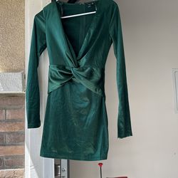 Green Satin Dress