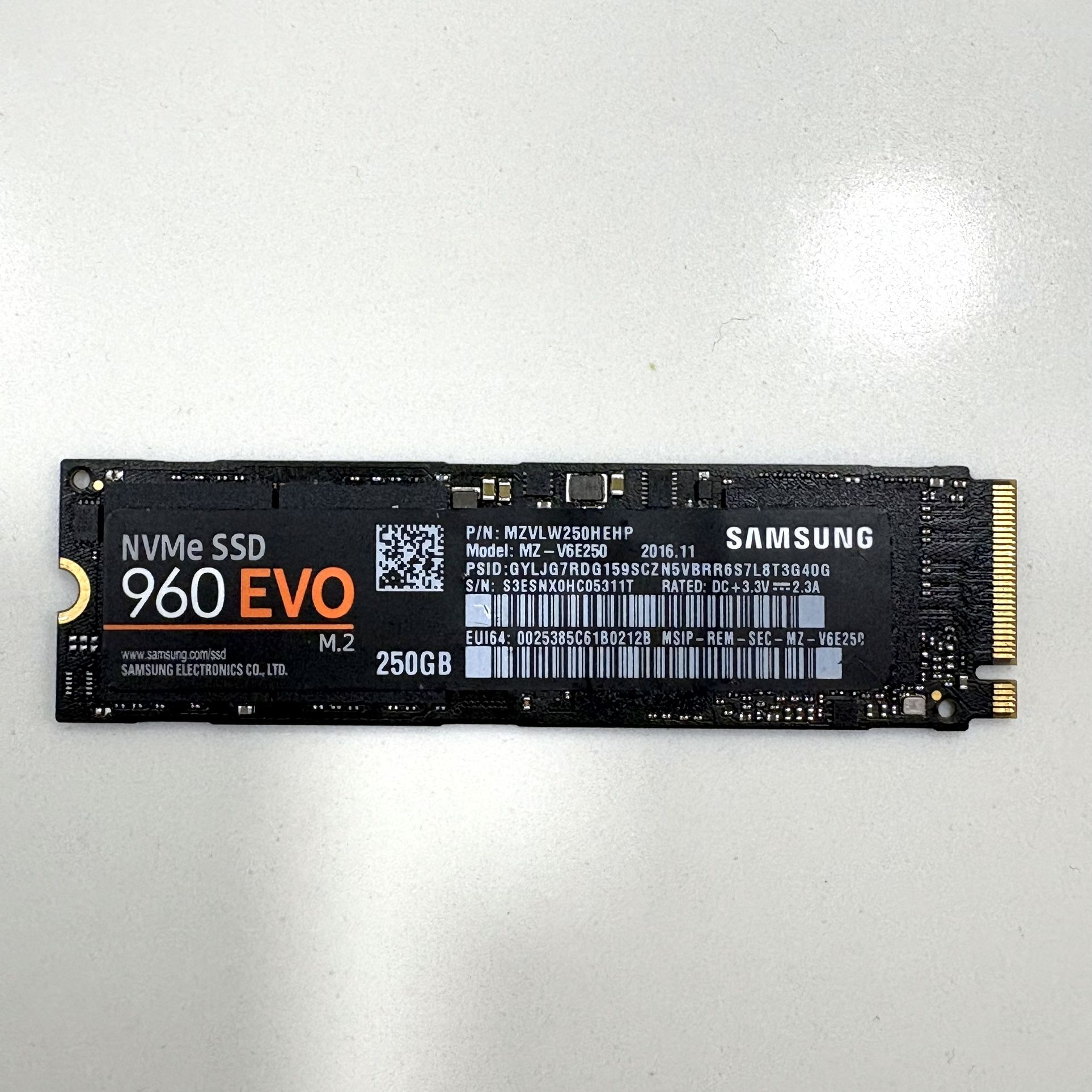Samsung 960 EVO 250GB SSD NVMe