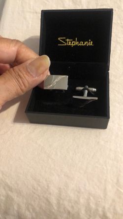 Stephanie Silver Cufflinks with Diagonal Detail