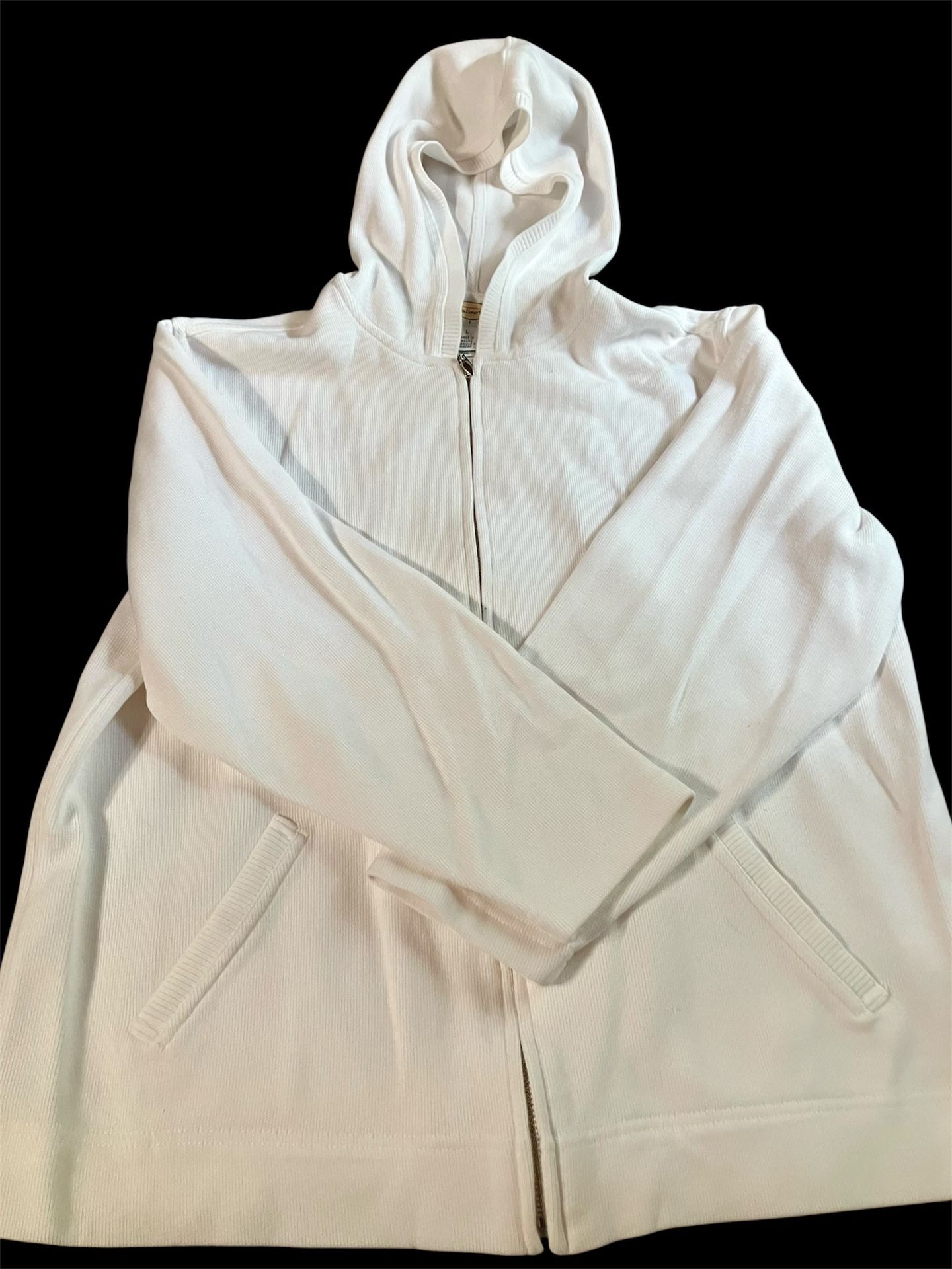 Talbot’s Petite Zip Up White Hoodie