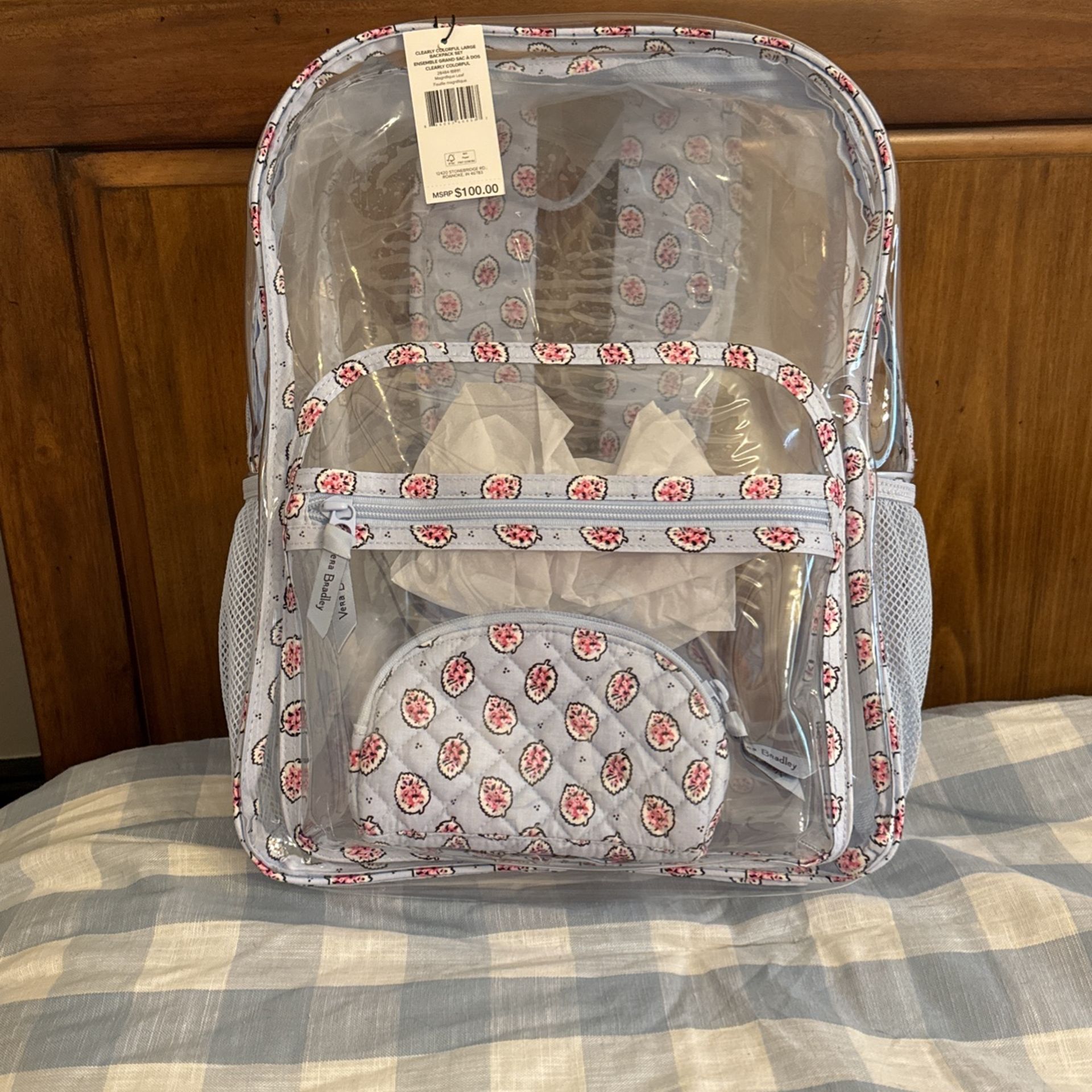 Vera Bradley Clear clearly colorful Backpack Set